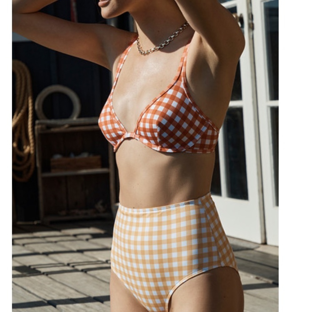 MARIGOLD GINGHAM HIGH WAISTED PANT (S)